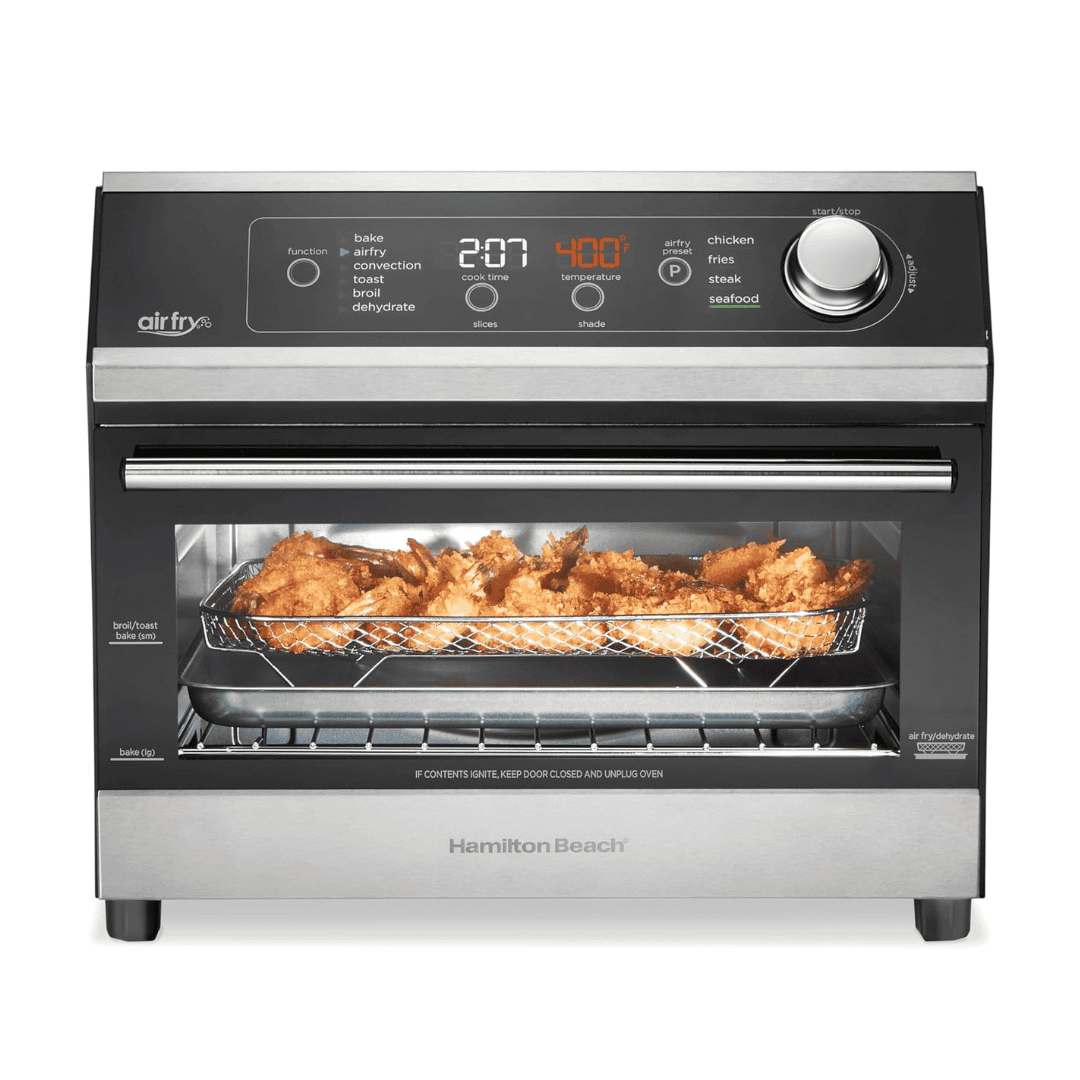 Hamilton Beach Digital Toaster Oven Air Fryer Combo, Black & Stainless Steel