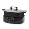 GreenPan 6.5QT Multi-Cooker Skillet Grill & Slow Cooker, 8-in-1 Presets to Saute,Steam, Grill, Stew, Stir-Fry,Heat, & Cook Rice, Matte Black