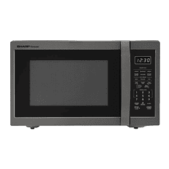 Sharp - 1.4 cu. ft. 1100W Countertop Microwave - Black Stainless - Black Stainless Steel
