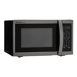 Sharp - 1.4 cu. ft. 1100W Countertop Microwave - Black Stainless - Black Stainless Steel