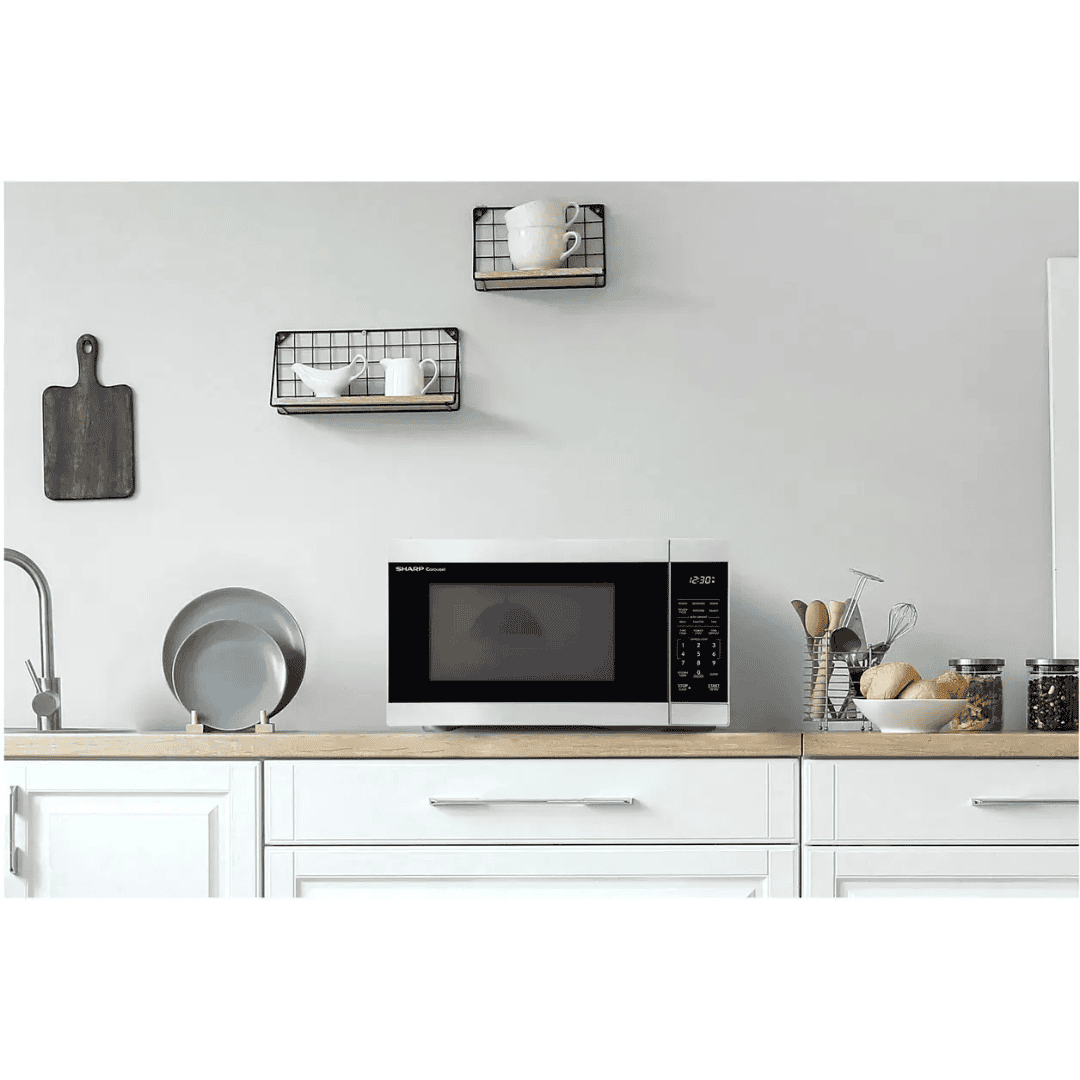 Sharp - 1.1 cu. ft. 1000W Countertop Microwave - Stainless - Stainless Steel