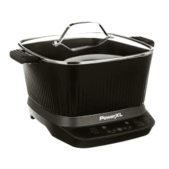Power XL StirMax 7.5 Qt Multi-Cooker with Auto Stir/Shred Paddle and 9 Presets, Matte Black