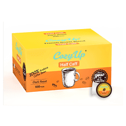 Cozy Up 100-Count Half Caff Breakfast Blend Dark Roast Single-Serve Coffee Pods Compatible With Keurig K-Cup Brewers