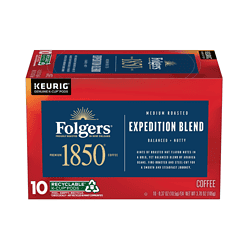 Folgers 1850 Expedition Blend Medium Roast Coffee, 60 Keurig K-Cup Pods