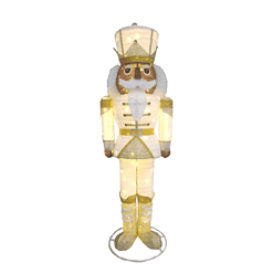 Holiday Living 6-ft White & Gold Black Nutcracker