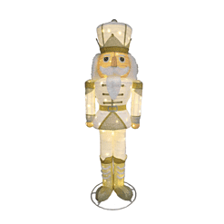Holiday Living 6-ft White & Gold Nutcracker