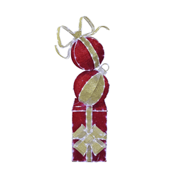 Holiday Living 6-ft LED Red & Gold Ornament Gift Stack Decoration