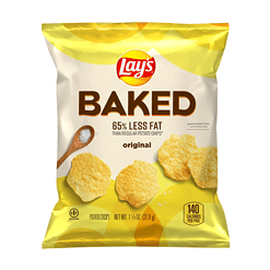 Frito Lay Baked Lay's Original Potato Chips, Gluten Free, 1.125 oz Bags, (64 Pack)