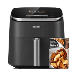COSORI Air Fryer 9-in-1, Compact & Large 6-Qt, Fast Turbo Modes, 90-450°F Evenly Results with Precise Temperature Control, Grey