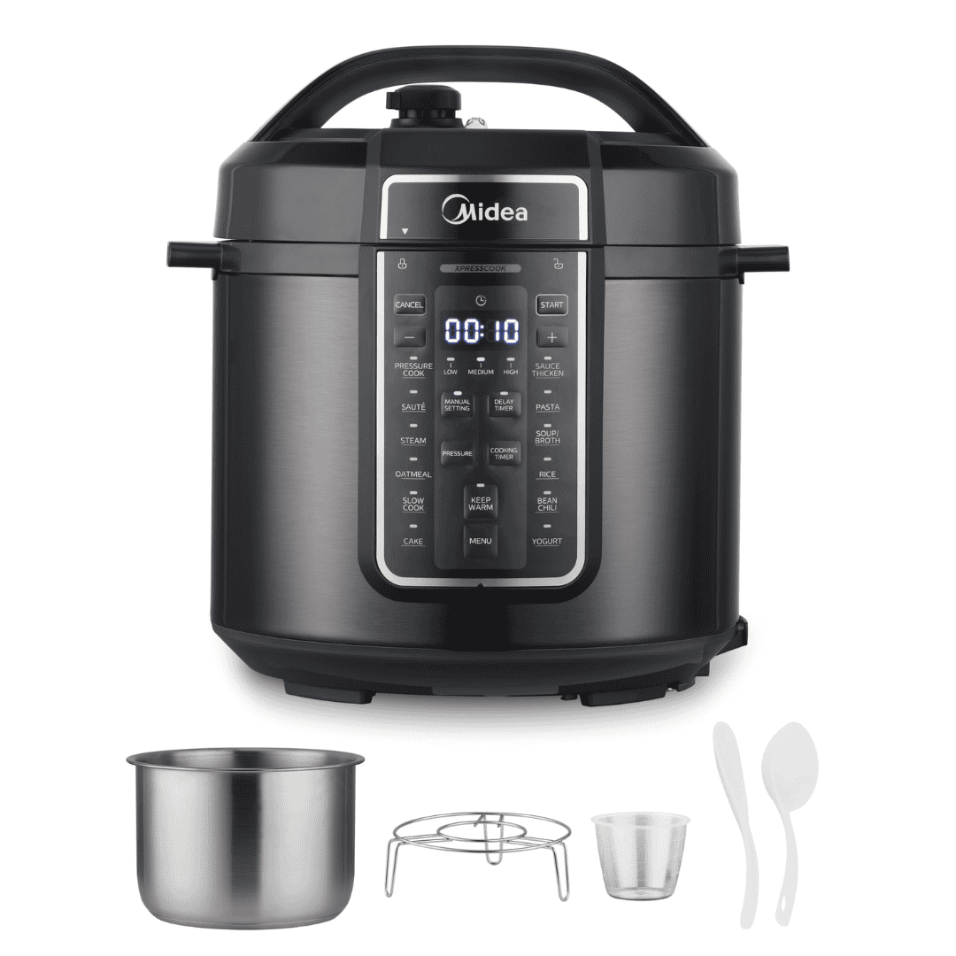 Midea 12-in-1 Electric Pressure Cooker, 6 Quarts, 12 Presets, Multi-Functional Programmable Slow Cooker, Stainless Steel