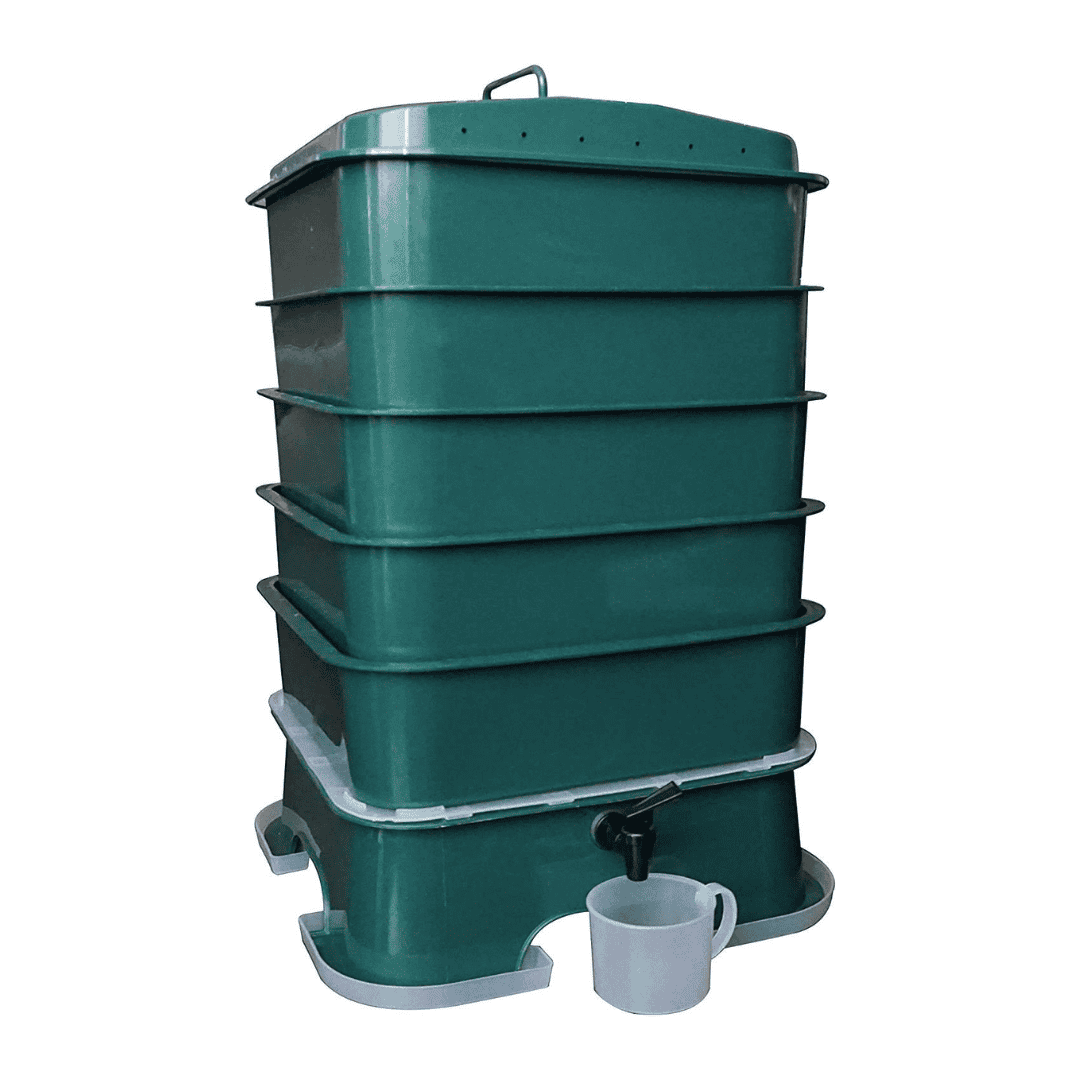 The Original VermiHut Plus 5-Tray Worm Compost Bin – Easy Setup and Sustainable Design