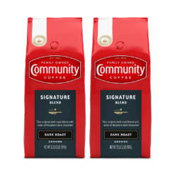 Community Coffee Signature Blend Ground Coffee, Dark Roast, 64 Ounce (32 Ounce Bags, Pack of 2)
