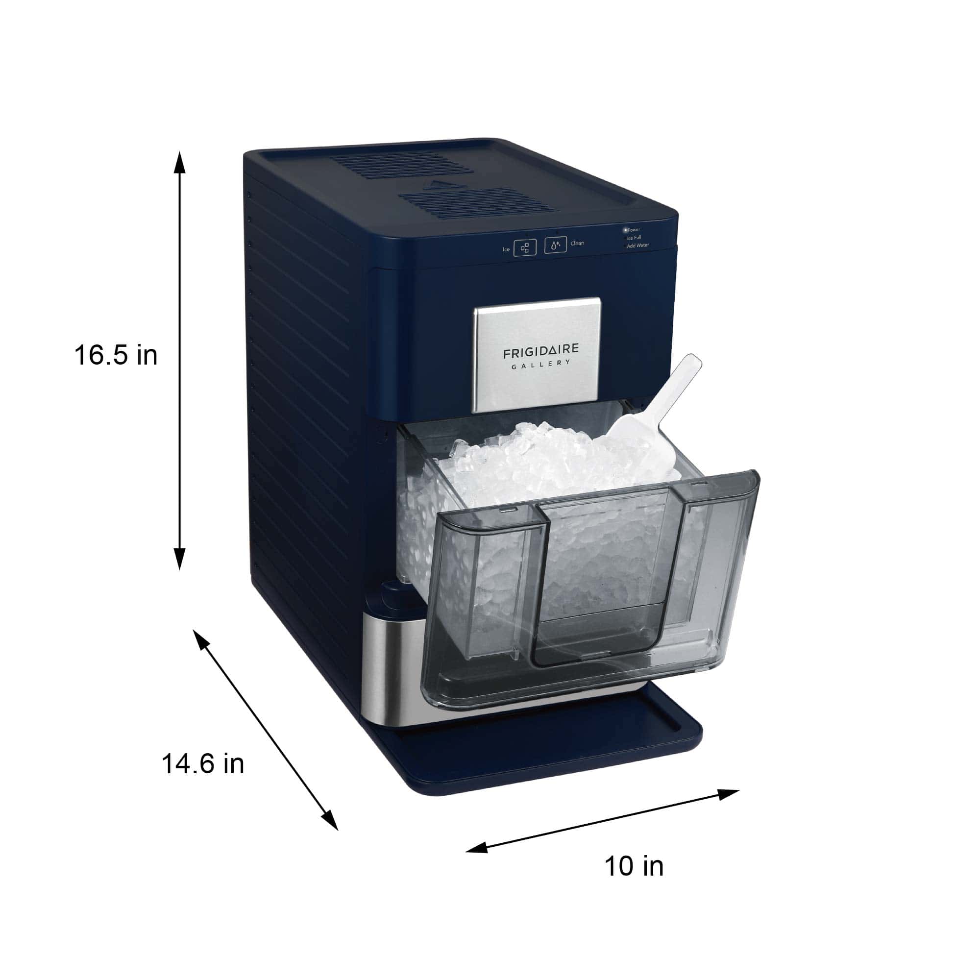 Frigidaire Gallery 44 lbsDay Capacity Ice Maker, Stainless steel accent, Navy