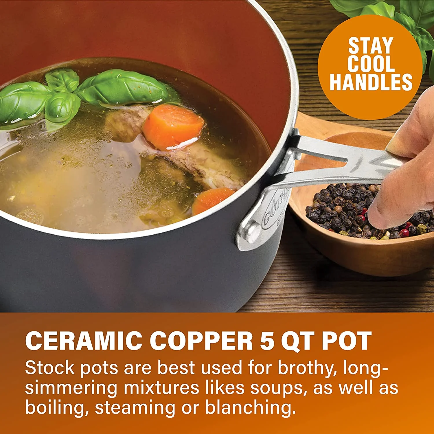 Gotham Steel Nonstick Pots and Pans 10 Piece Kitchen Ceramic Cookware Set Cooking Frying Skillet Sauce Pan Gray