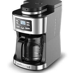 Gourmia 12-Cup Grind & Brew Coffee Maker with Integrated Grinder Black, New