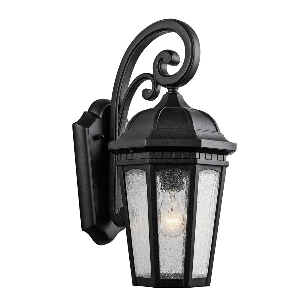 Kichler Courtyard 1-Light 17.75-in H Black Outdoor Wall Light