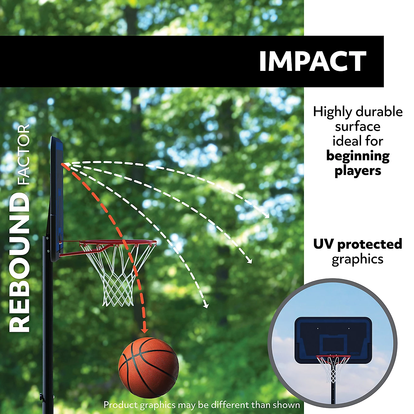 Lifetime Streamline 44 in Polyethylene Portable Basketball Hoop