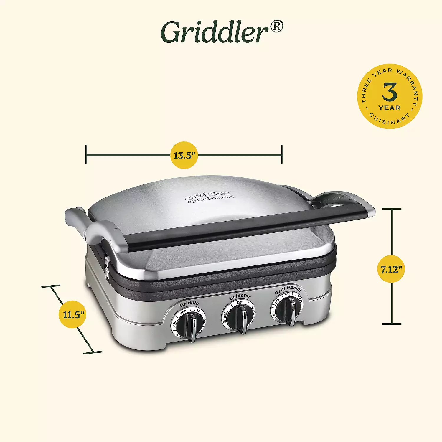 Cuisinart Griddler Compact Grill & Panini Press