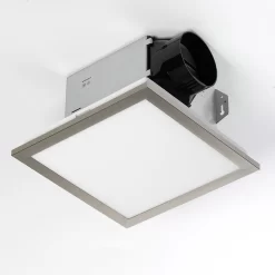 Utilitech Ventilation fan 1.5-Sone 100-CFM Brushed Nickel Decorative Lighted Bathroom Fan, ENERGY STAR