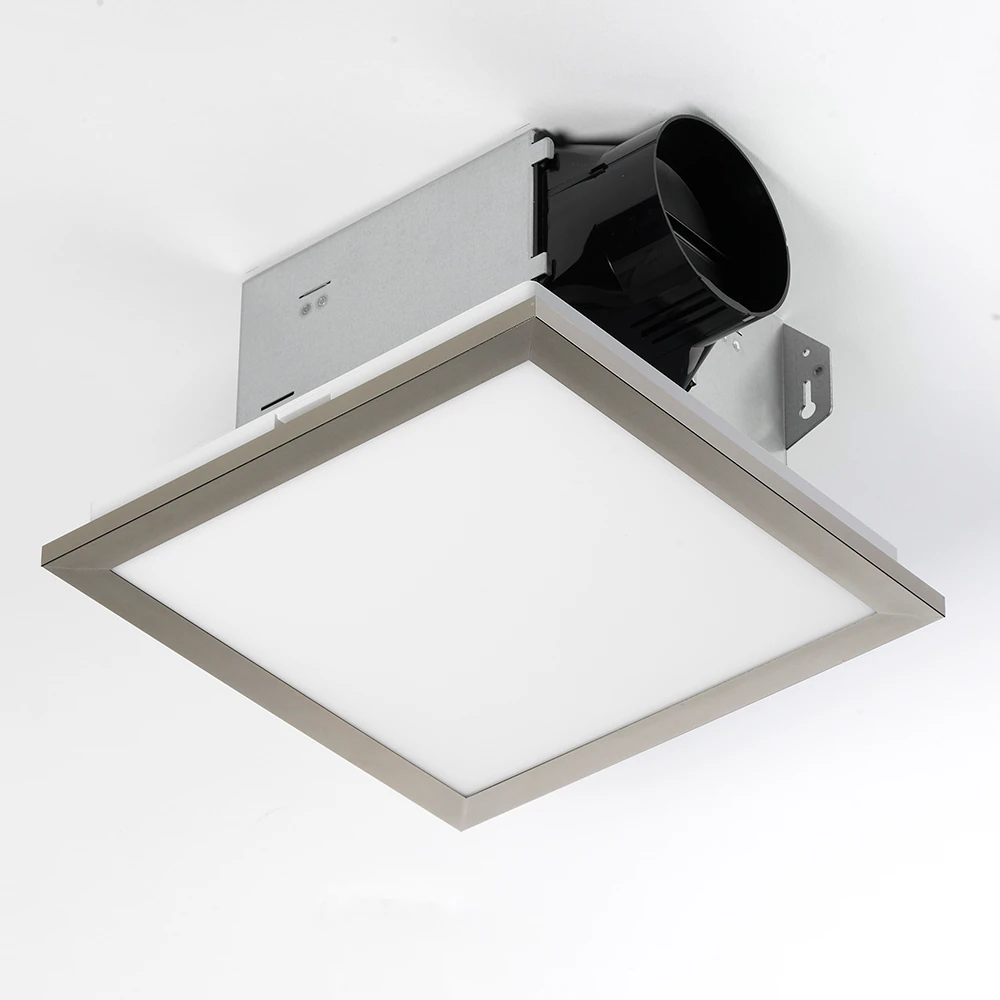 Utilitech Ventilation fan 1.5-Sone 100-CFM Brushed Nickel Decorative Lighted Bathroom Fan, ENERGY STAR