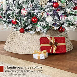 Best Choice Products 6ft Pre-Lit Christmas Pine Tree w/ Flocked Branches 250 Multicolored or Warm-White Light Modes