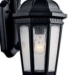 Kichler Courtyard 1-Light 17.75-in H Black Outdoor Wall Light