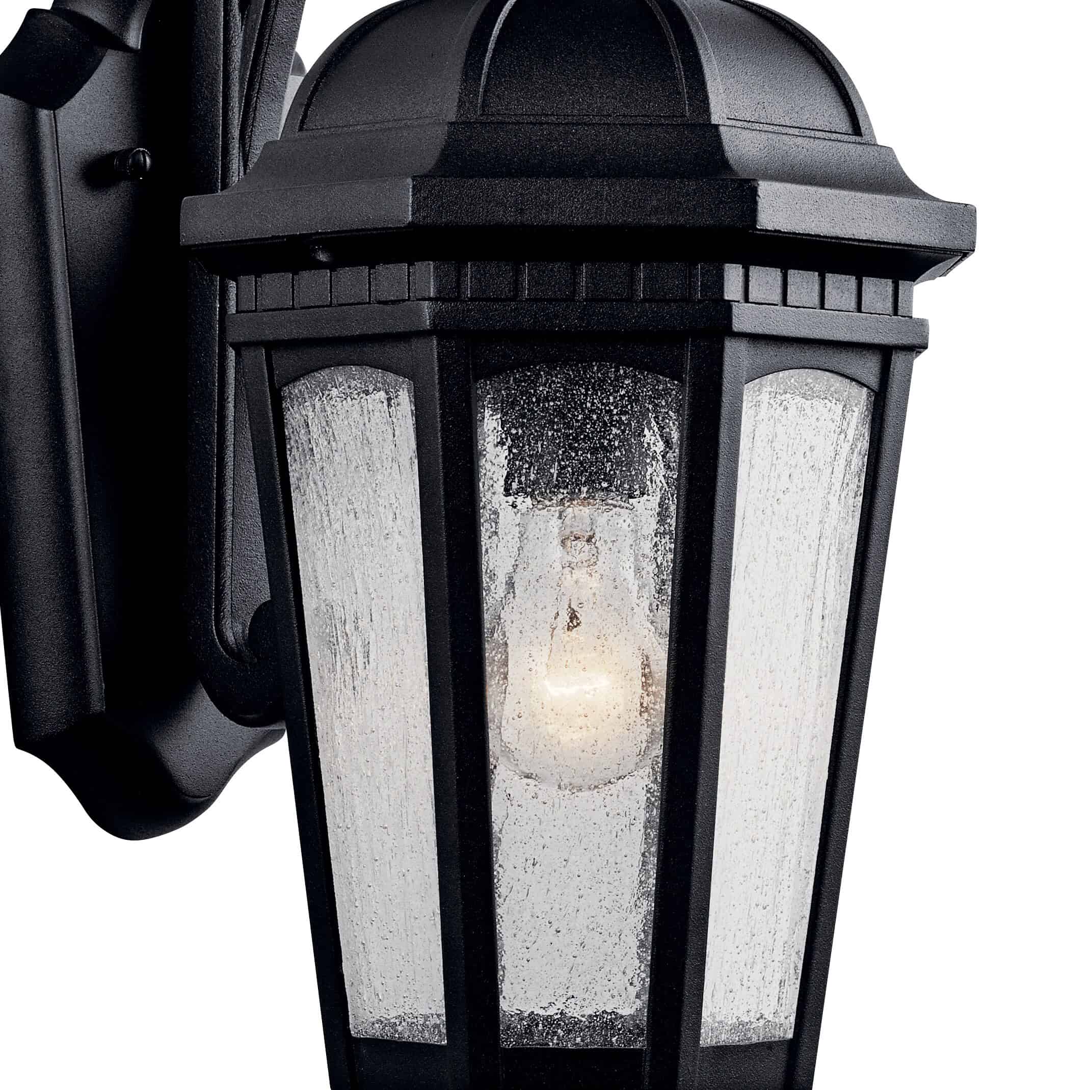 Kichler Courtyard 1-Light 17.75-in H Black Outdoor Wall Light