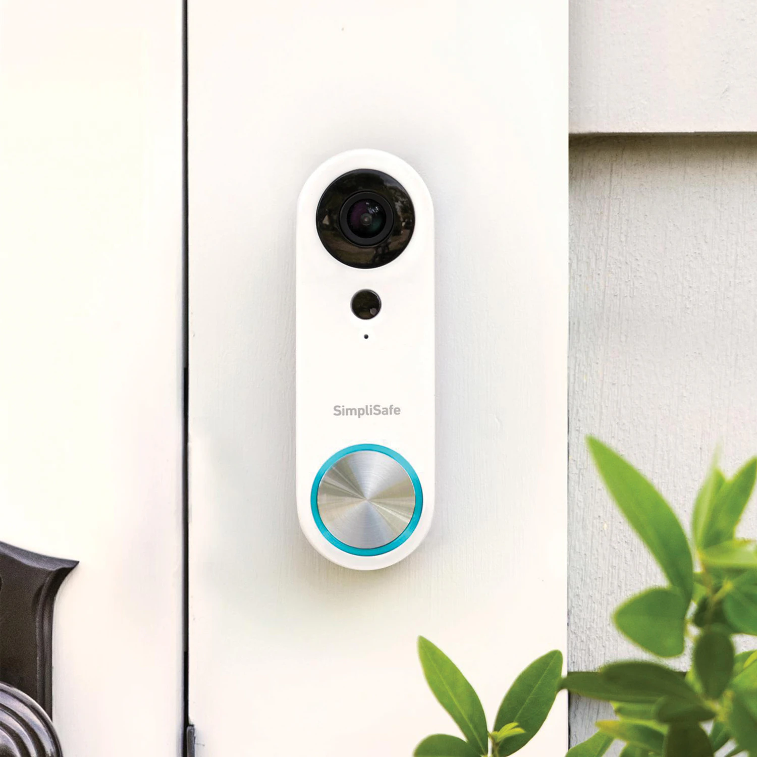 SimpliSafe Wired Wi-Fi Compatible Smart Video Doorbell in White