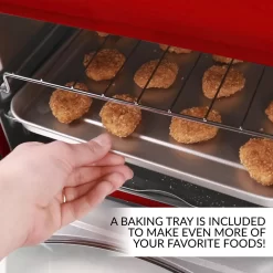 Nostalgia 12-Slice Red Convection Toaster Oven Automatic Shut-off