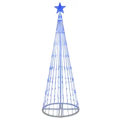 Kringle Traditions 72-in Christmas Tree Yard Decoration with Blue LED Lights