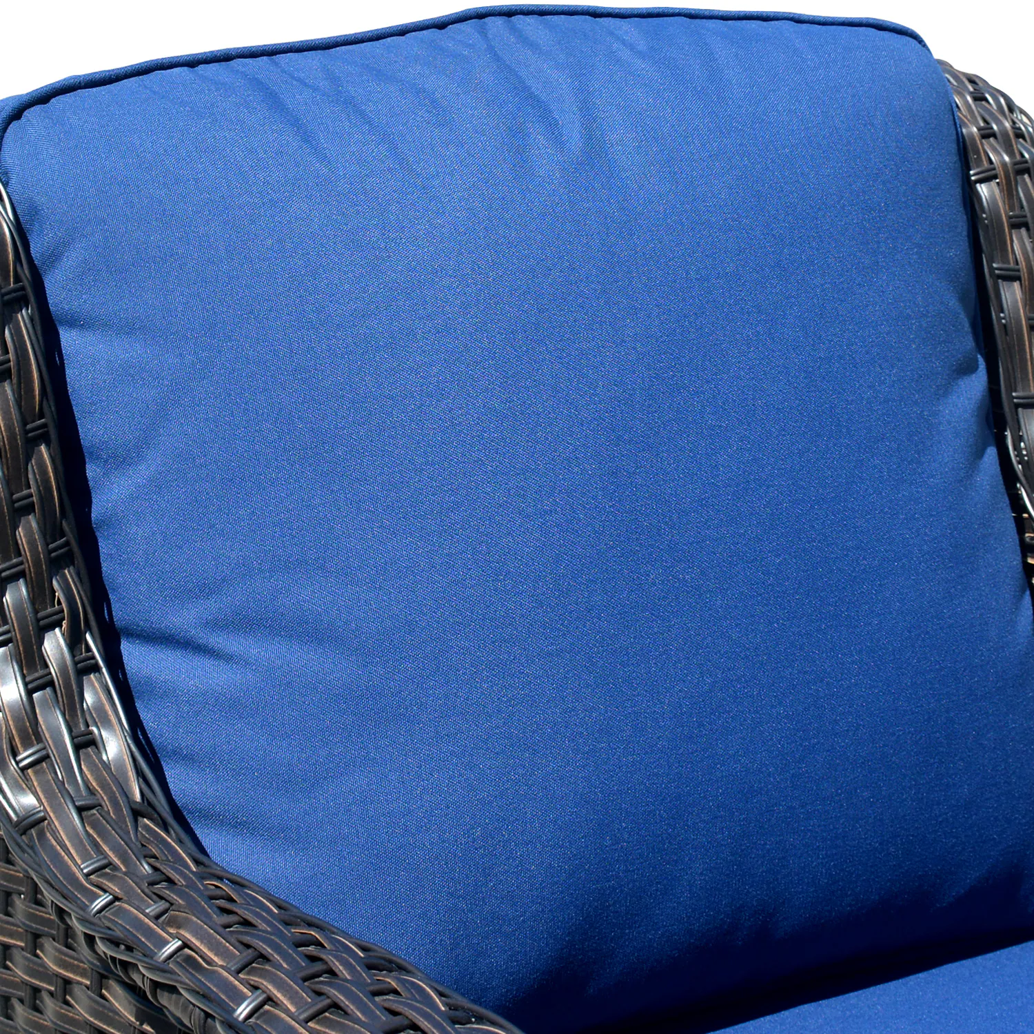Ovios New Kenard 5-Piece Woven Patio Sofa Conversation Set with Blue Cushions
