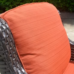 Ovios New Kenard 5-Piece Wicker Patio Sofa Conversation Set with Orange Cushions