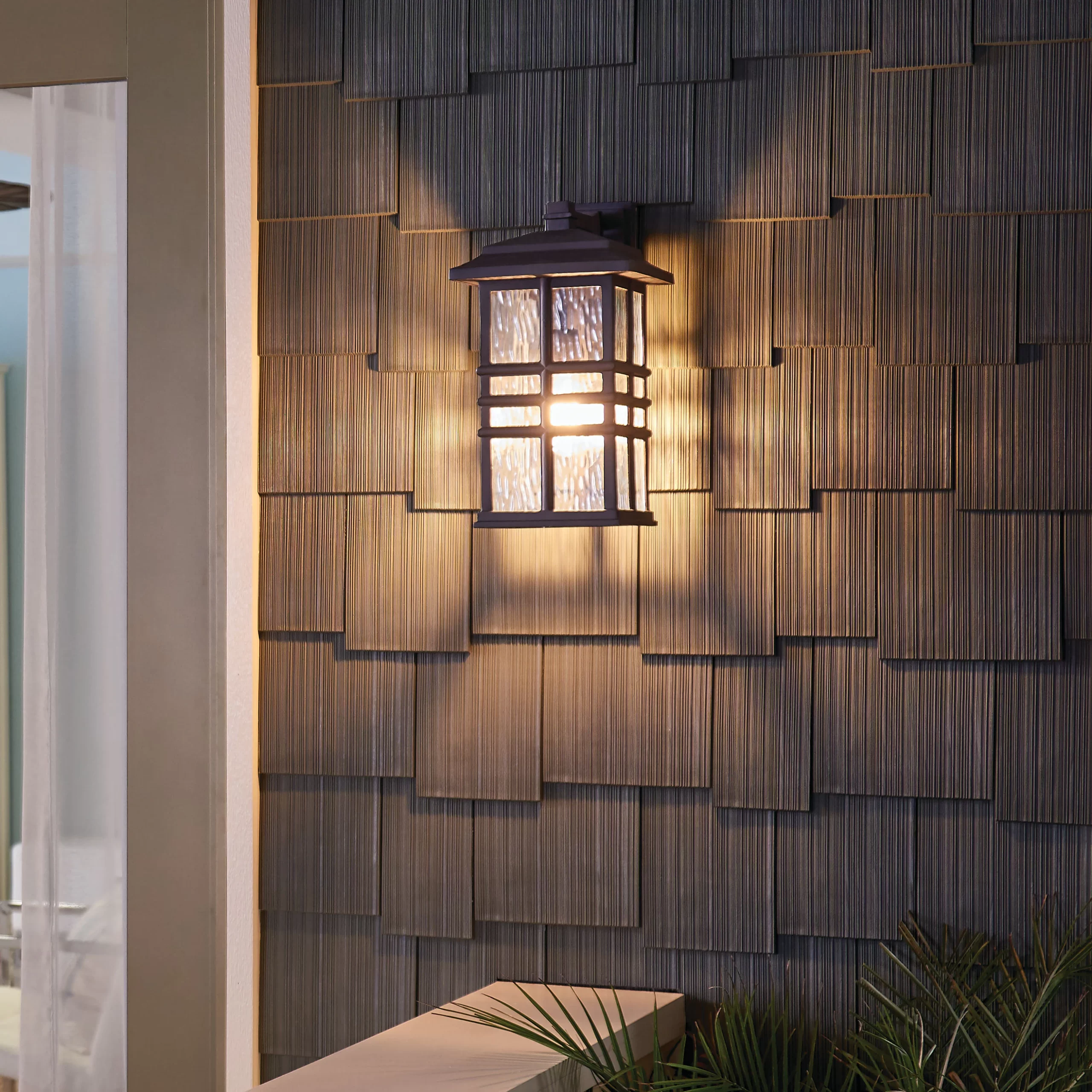Kichler Beacon Square 1-Light 17.5-in H Bronze Outdoor Wall Light