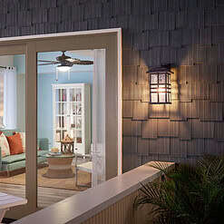Kichler Beacon Square 1-Light 17.5-in H Bronze Outdoor Wall Light