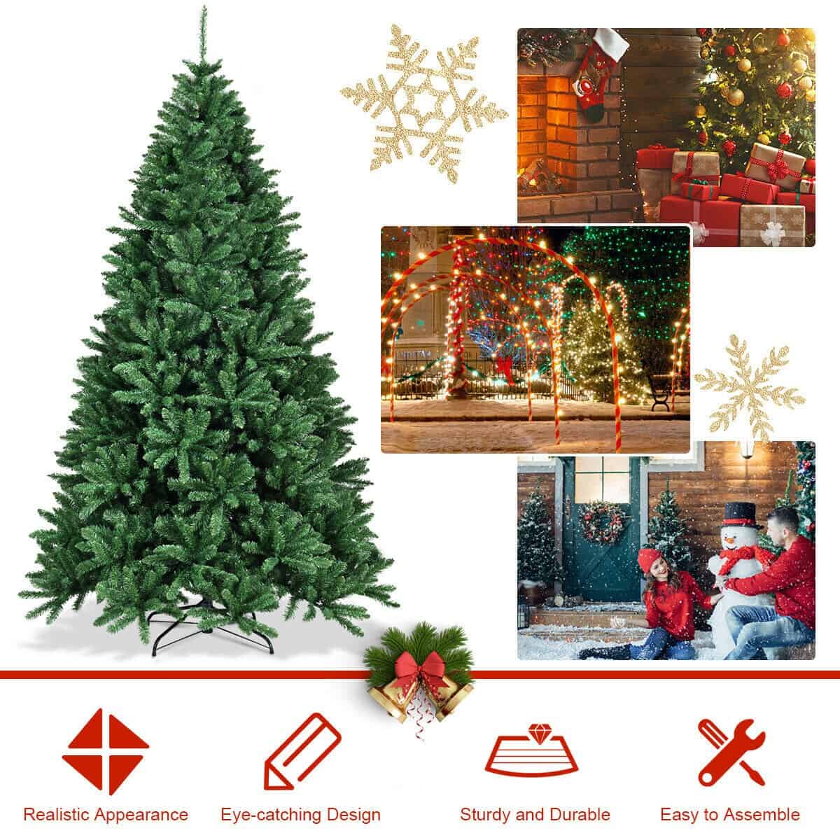 WELLFOR 7.5-ft Artificial Christmas Tree