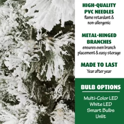 Fraser Hill Farm Unlit 12-ft Snowy Pine Flocked White Artificial Christmas Tree
