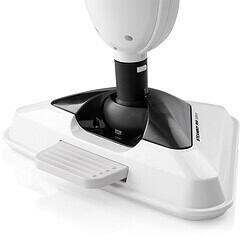 Reliable Steamboy Steam Mop with Scrubber Brush - White, 12-in Cleaning Path, 180 Swivel, Easy Press Foot Release