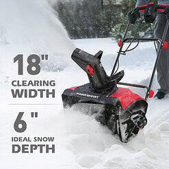 PowerSmart 18-inch Corded Electric Snow Blower, Snow Thrower with 120V 15-Amp Motor