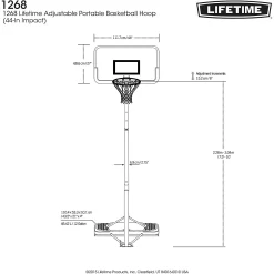 Lifetime Streamline 44 in Polyethylene Portable Basketball Hoop