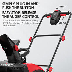 PowerSmart 18-inch Corded Electric Snow Blower, Snow Thrower with 120V 15-Amp Motor