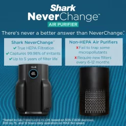 Shark - NeverChange Air Purifier, 5-Year Filter Life, 650-sq Ft - Black