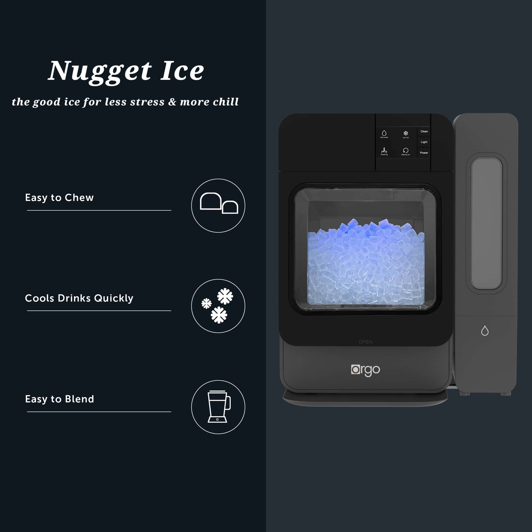 Orgo 33 lbs Capacity Sonic Countertop Ice Maker, Black