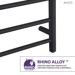 ANZZI Matte Black Plug-in Wall Mount Towel Warmer 23.75-in x 9.5-in x 39-in