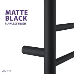 ANZZI Matte Black Plug-in Wall Mount Towel Warmer 23.75-in x 9.5-in x 39-in