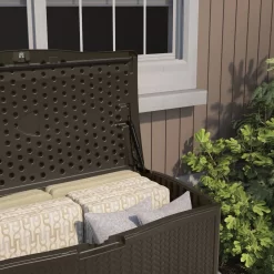 Suncast 52.75-in L x 29-in 124- Gallons Java Plastic Deck Box