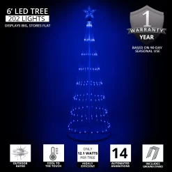 Kringle Traditions 72-in Christmas Tree Yard Decoration with Blue LED Lights