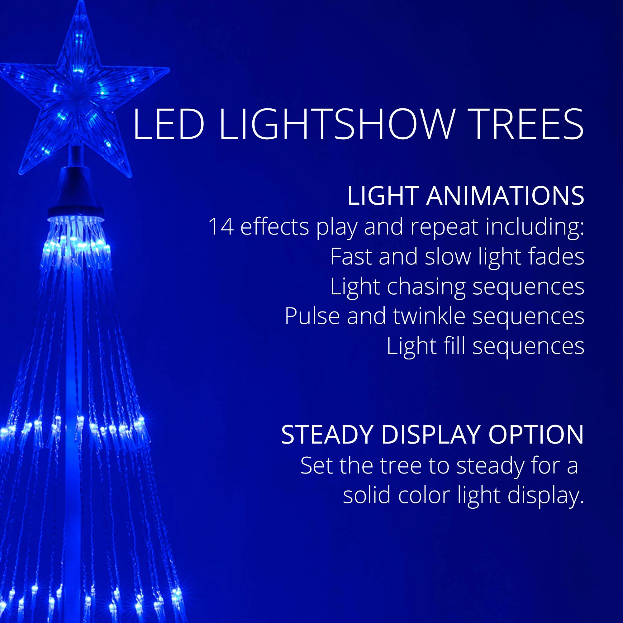 Kringle Traditions 72-in Christmas Tree Yard Decoration with Blue LED Lights