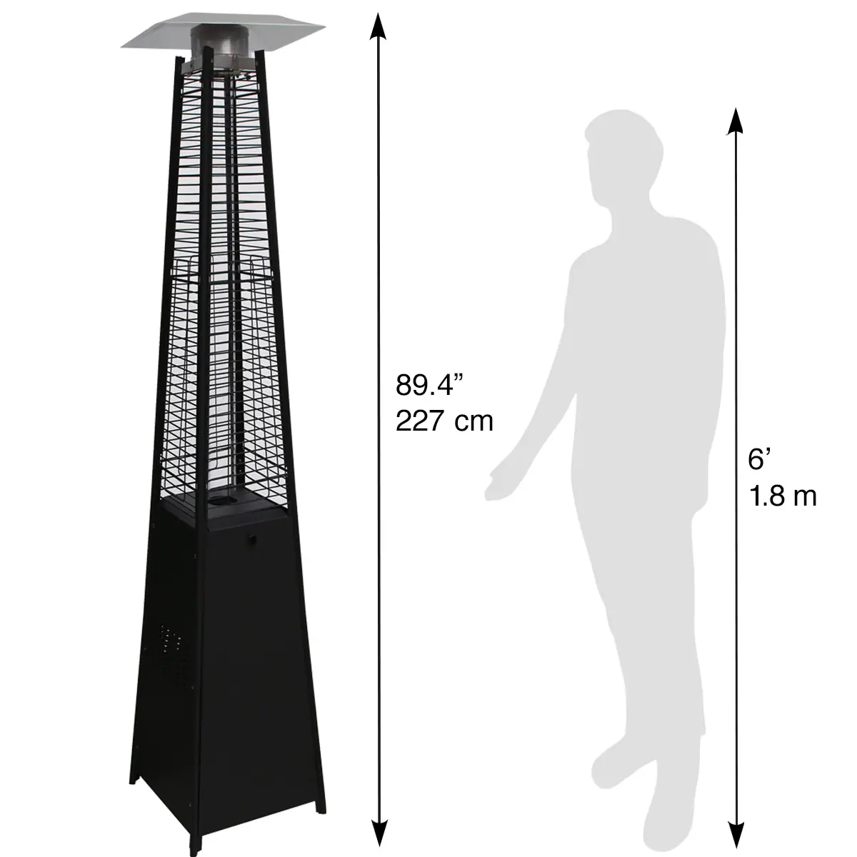 Blue Sky Outdoor Living 42000-BTU Black Steel Floorstanding Liquid Propane Patio Heater