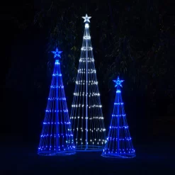 Kringle Traditions 72-in Christmas Tree Yard Decoration with Blue LED Lights