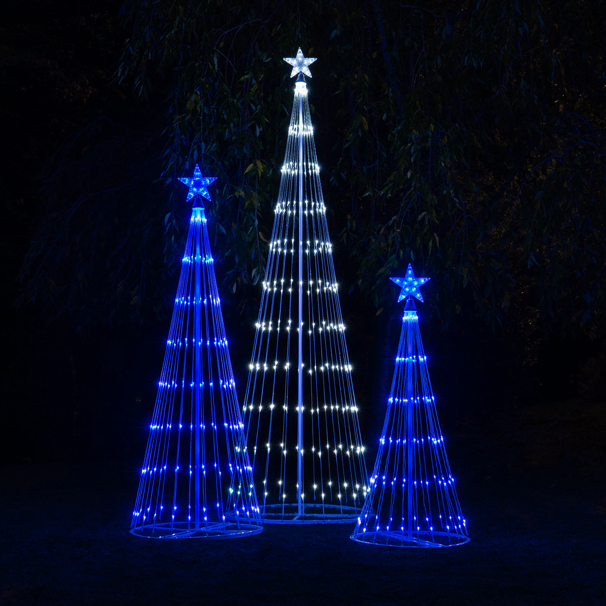 Kringle Traditions 72-in Christmas Tree Yard Decoration with Blue LED Lights